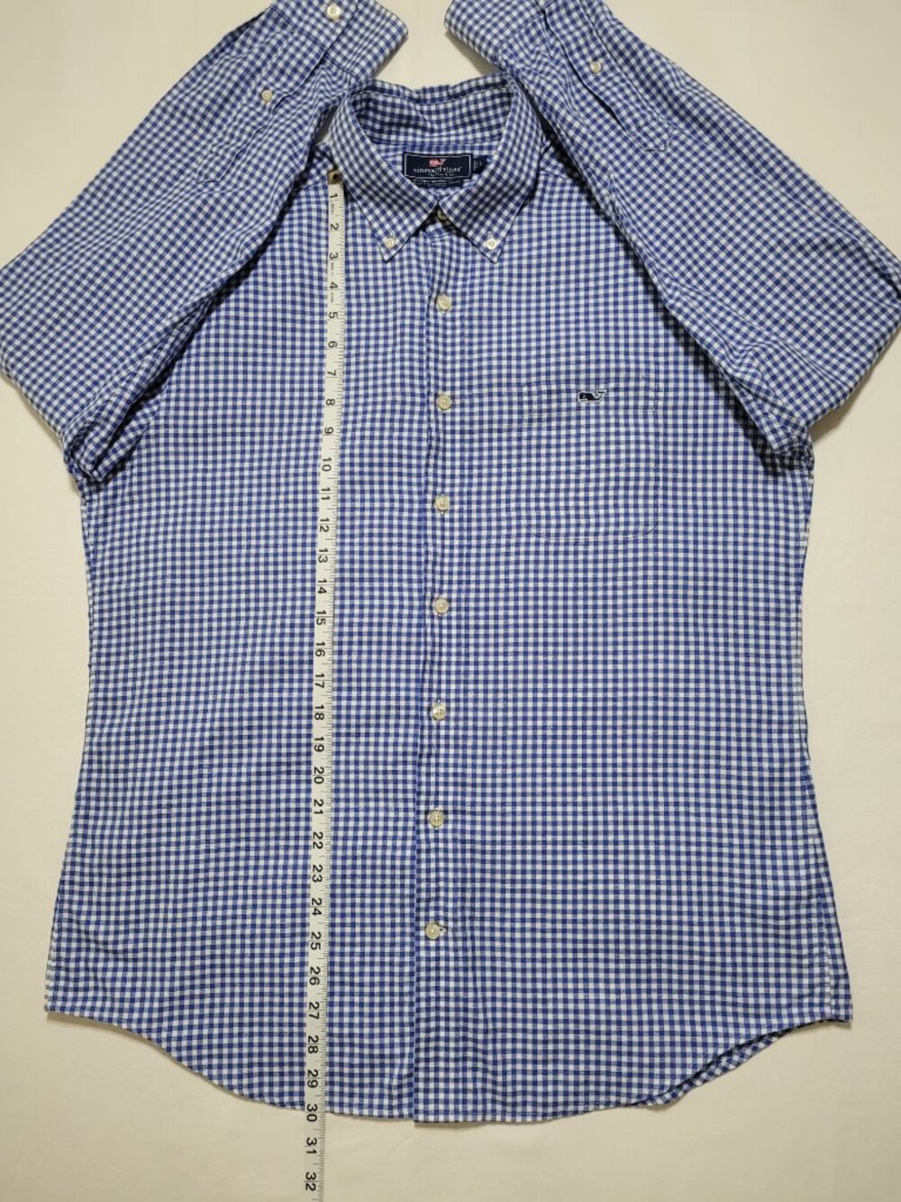 Vineyard Vines Mens Gingham Check Button Down Shirt Slim Fit Long Sleeve Large - Picture 7 of 9